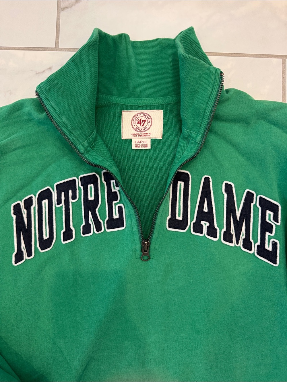 47 Brand NOTRE DAME 1/4 Zip-Front Pullover - Picture 4 of 5